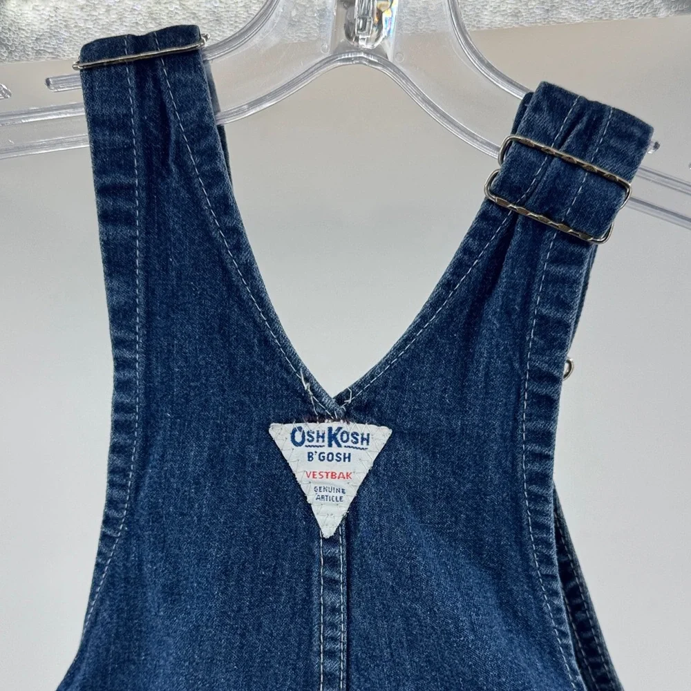 OshKosh B'gosh Denim Overalls shorts unisex 7 summer cotton made in USA kids
